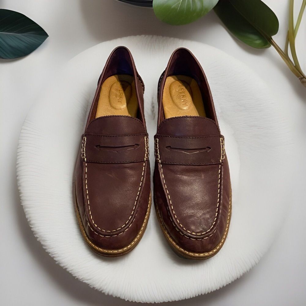 Sperry Brown Leather Penny Loafers